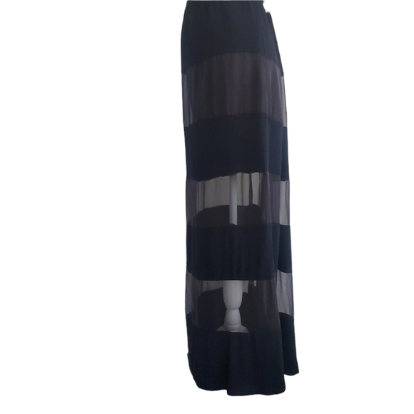 Alberto Makali Sheer Striped Black Maxi Skirt - Picture 2 of 6